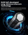 ILM Motorcycle Bluetooth Headset Helmet Communication System 2100M Intercom IP67 Waterproof Noise Cancellation Model RANGEPRO - ILM