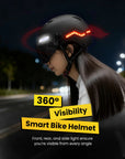 ILM Smart Adult Bike Helmet Front Side Rear LED Light with Automatic G-Sensor Turn Signal & Brake Warning Road Cycling Model MB101L