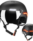 ILM Smart Adult Bike Helmet Front Side Rear LED Light with Automatic G-Sensor Turn Signal & Brake Warning Road Cycling Model MB101L