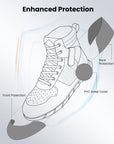 ILM Motorcycle Leather Shoes for Men Waterproof Anti-Slip with Ankle Support Model UB305