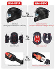 ILM Full Face Motorcycle Helmet Model 861A - ILM