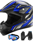ILM Youth Kids ATV Motocross Helmet Goggles Sports Gloves Dirt Bike Motorcycle B07 - ILM