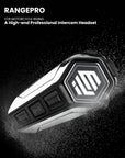 ILM Motorcycle Bluetooth Headset Helmet Communication System 2100M Intercom IP67 Waterproof Noise Cancellation Model RANGEPRO - ILM