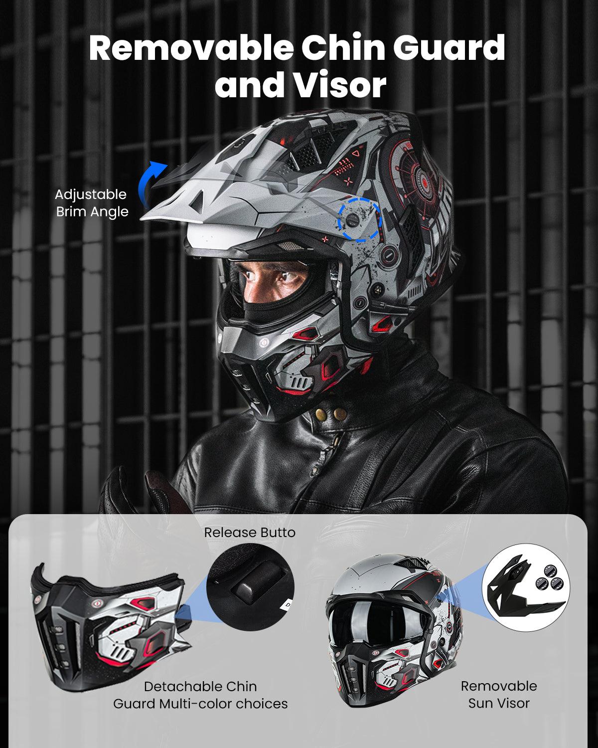 ILM Open Face Motorcycle 3/4 Half Helmet Model Z302 - ILM