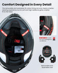 ILM Motorcycle Full Face Street Racing Helmet Model MF567 - ILM