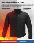 ILM Motorcycle Riding Jacket Reflective with CE Armor and Detachable Thermal Liner Dual Sport All Season for Men Model JRF4