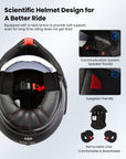 ILM Carbon Fiber Vintage Full Face Modular Motorcycle Helmet Model B707C - ILM