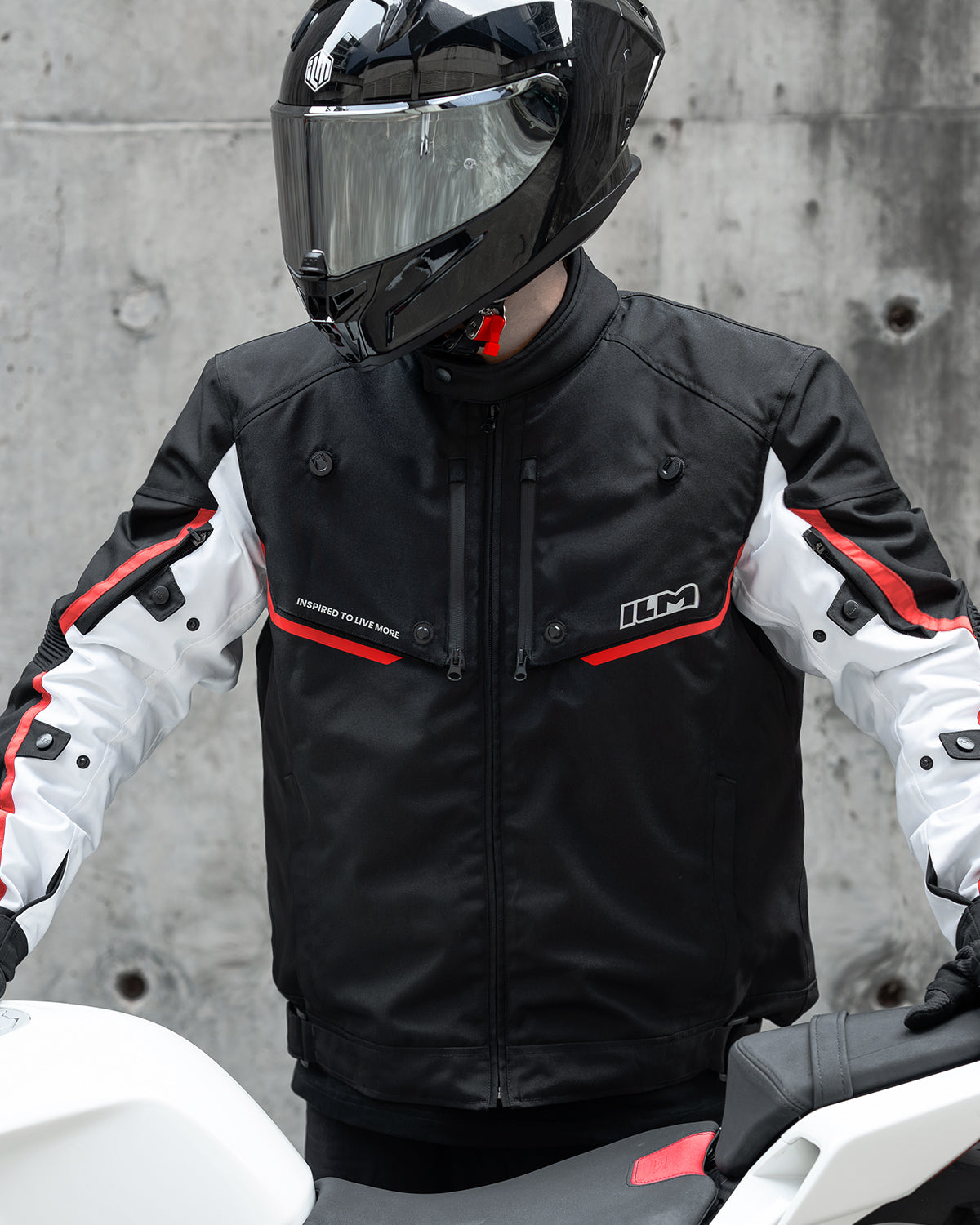 ILM Motorcycle Riding Jacket with CE Armor and Detachable Waterproof Thermal Liner Dual Sport Model JF2