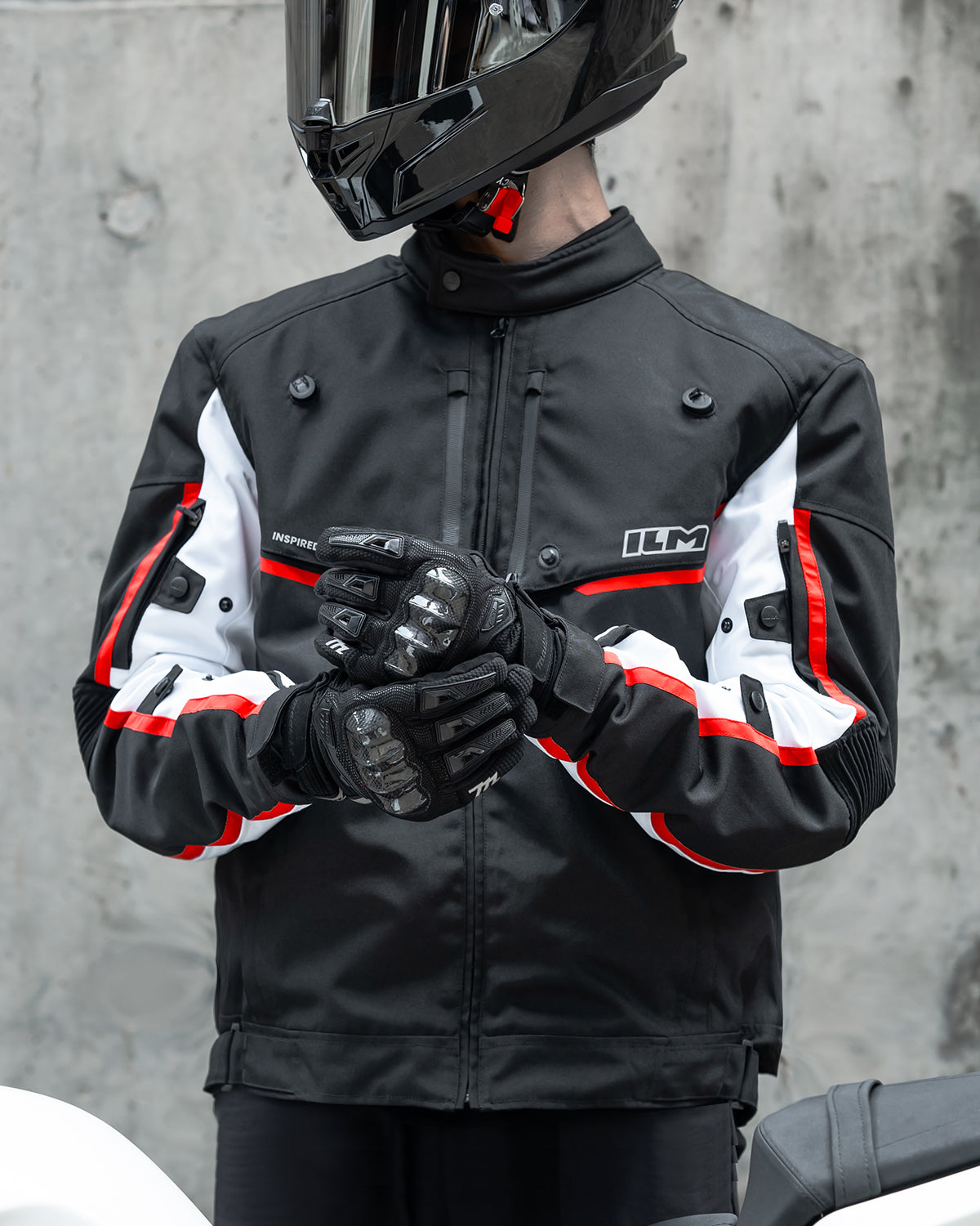 ILM Motorcycle Riding Jacket with CE Armor and Detachable Waterproof Thermal Liner Dual Sport Model JF2