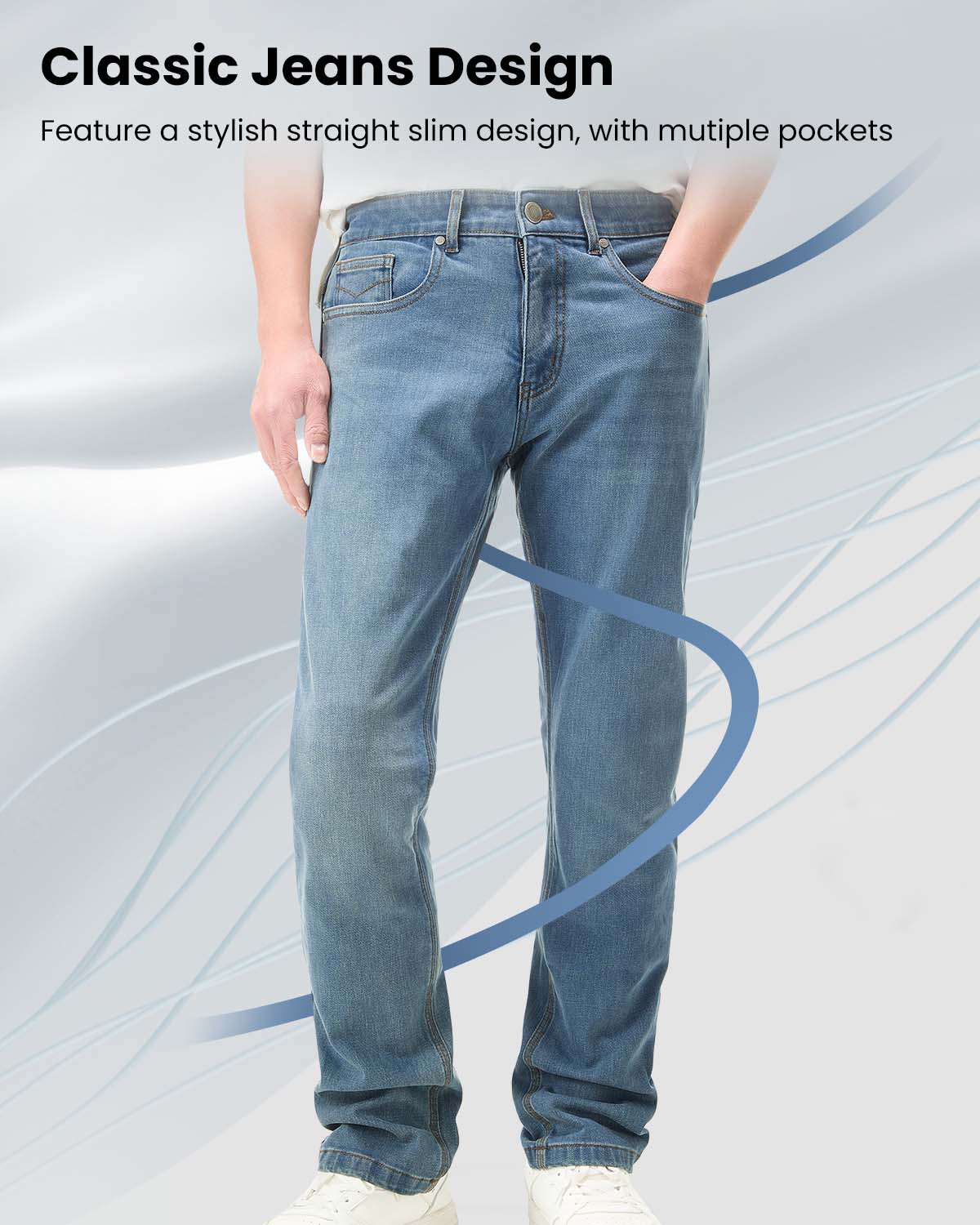 ILM Motorcycle Riding Pants for Men CE Armored Motorbike Jeans Adventure Touring Motocross All Season Model PJN1