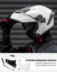 ILM Motorcycle Helmets Modular Full Face Moped Helmet Model WS202 - ILM