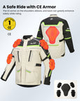 ILM Men's Street Motorcycle Jacket with CE Armor and Detachable Thermal Liner Waterproof Adventure Touring Jackets Model JRL3
