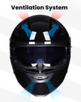 ILM Adult Motorcycle Modular Full Face Helmet Model WS206