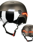 ILM Smart Adult Bike Helmet Front Side Rear LED Light with Automatic G-Sensor Turn Signal & Brake Warning Road Cycling Model MB101L
