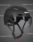 ILM Bike Helmet with USB Rechargeable LED Front and Back Light Model E3-10L - ILM